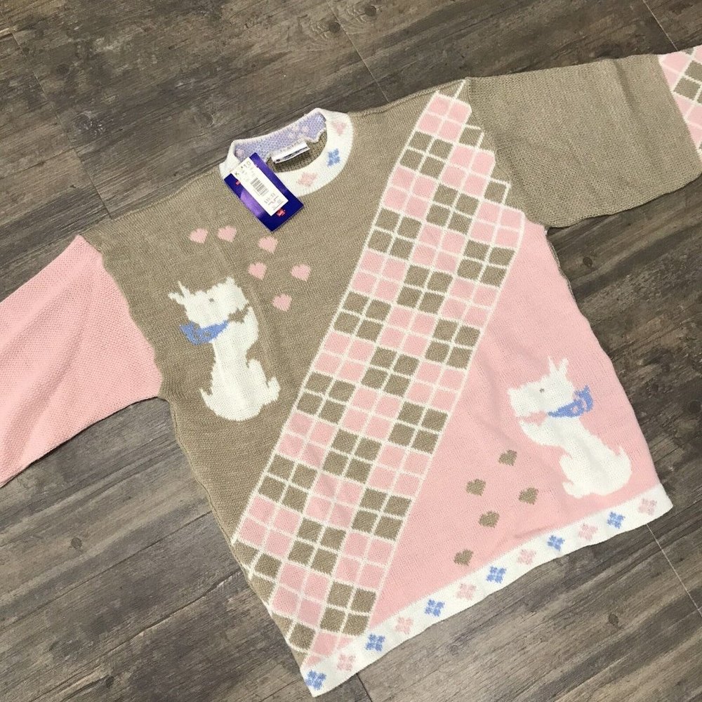 Vintage Hot Cashews Women Crewneck Sweater Size Medium Grandma New USA Made DOGS